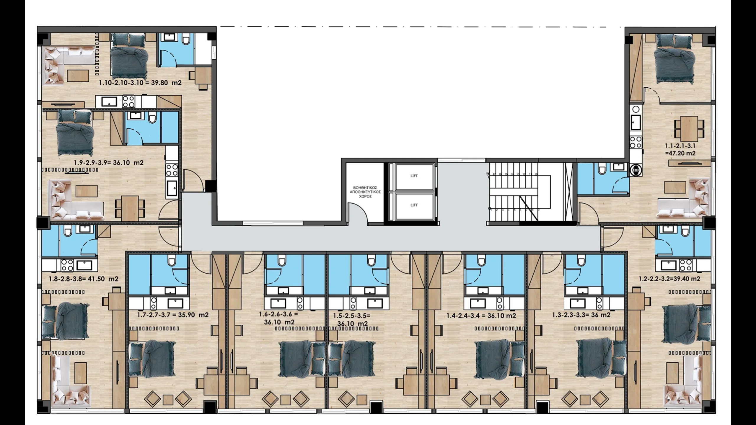 Apartments with 1 bedroom in modern style, Piraeus 15