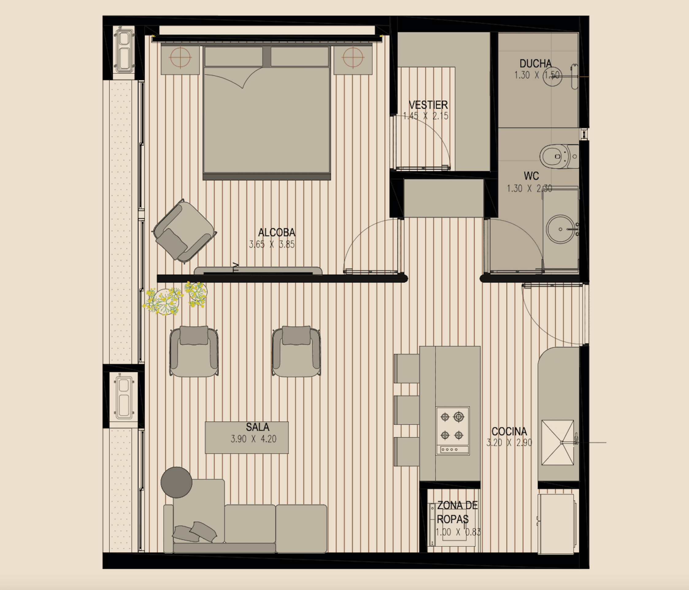 Элегантные апартаменты, Дистрито де Бальбоа 13