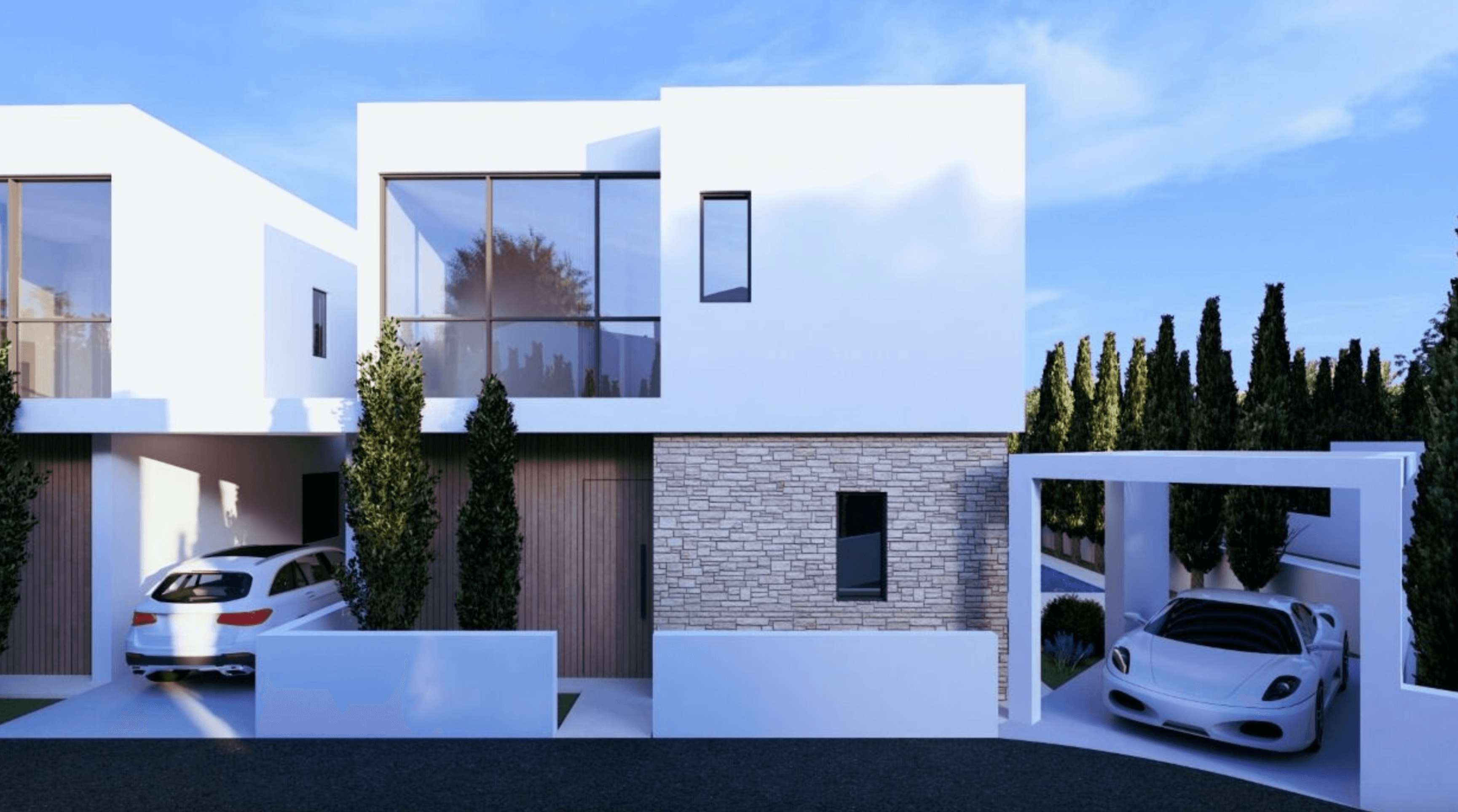 Elegant villas with covered verandas, Ineia, Paphos 1