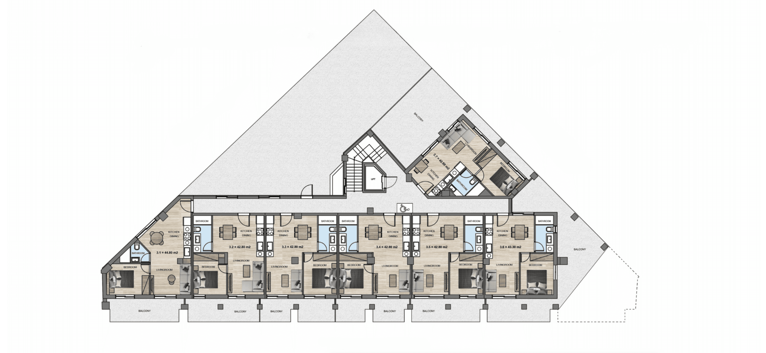 Apartments in modern style with 1-2-bedrooms, Moschato, Athens 9