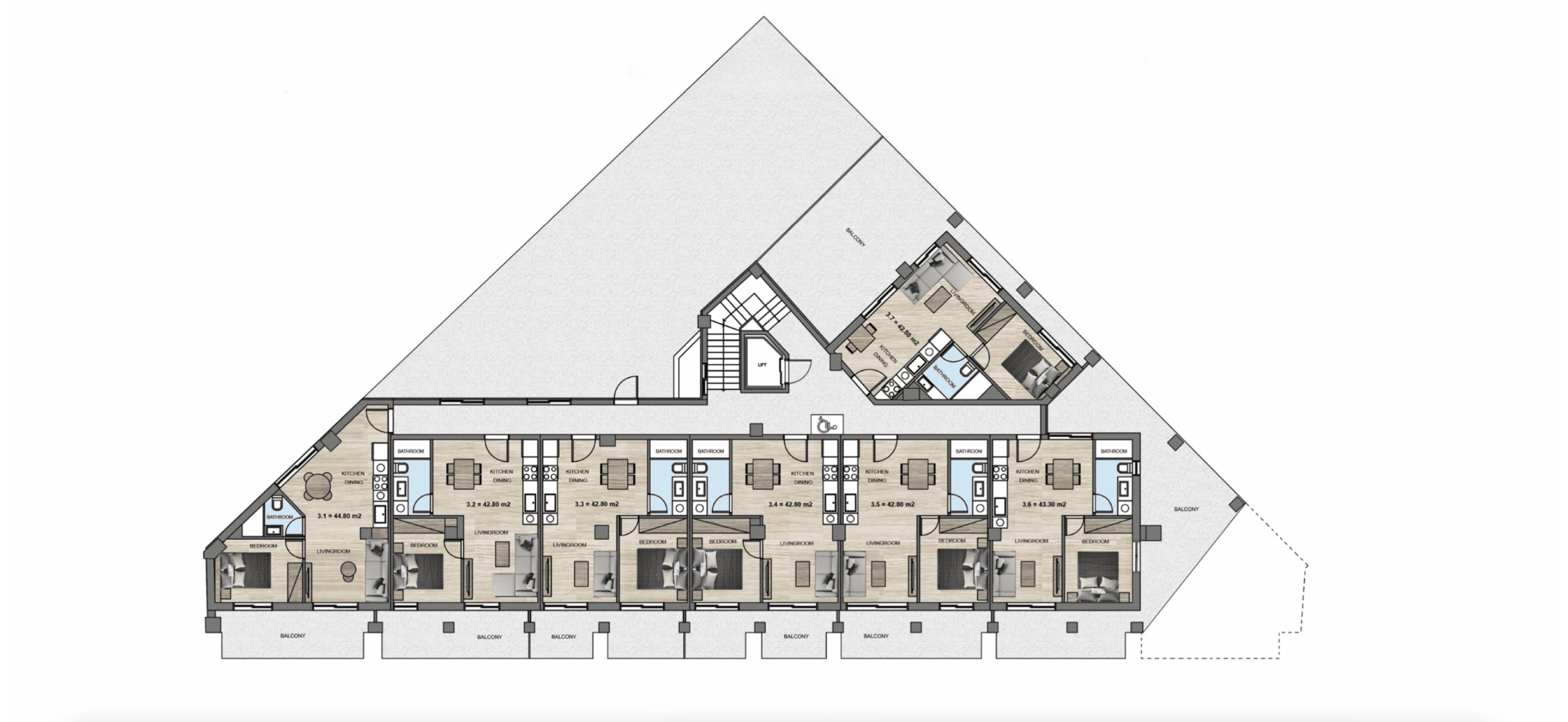 Apartments in modern style with 1-2-bedrooms, Moschato, Athens 10