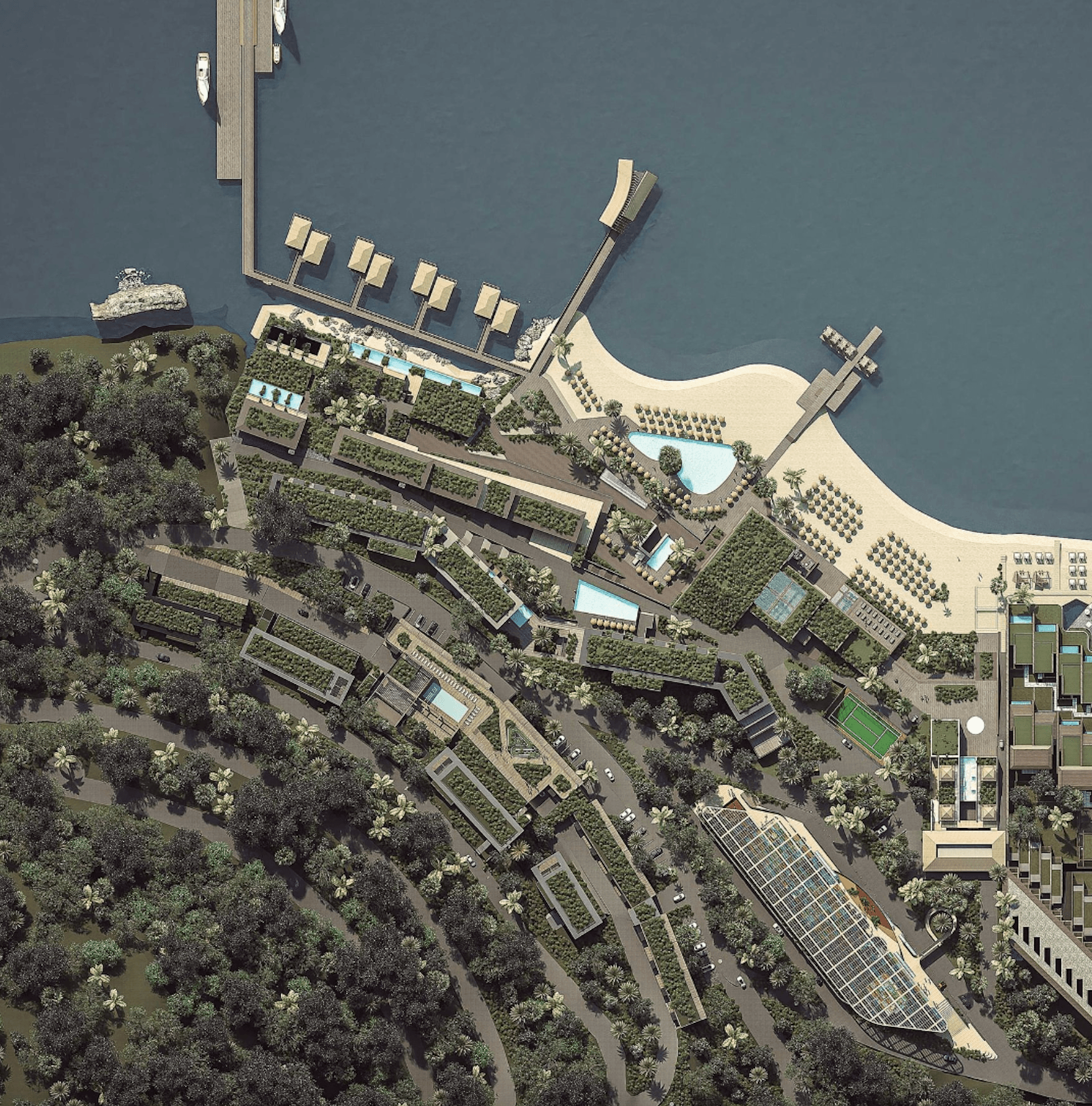Apartments and villas in luxury resort on the seaside 18