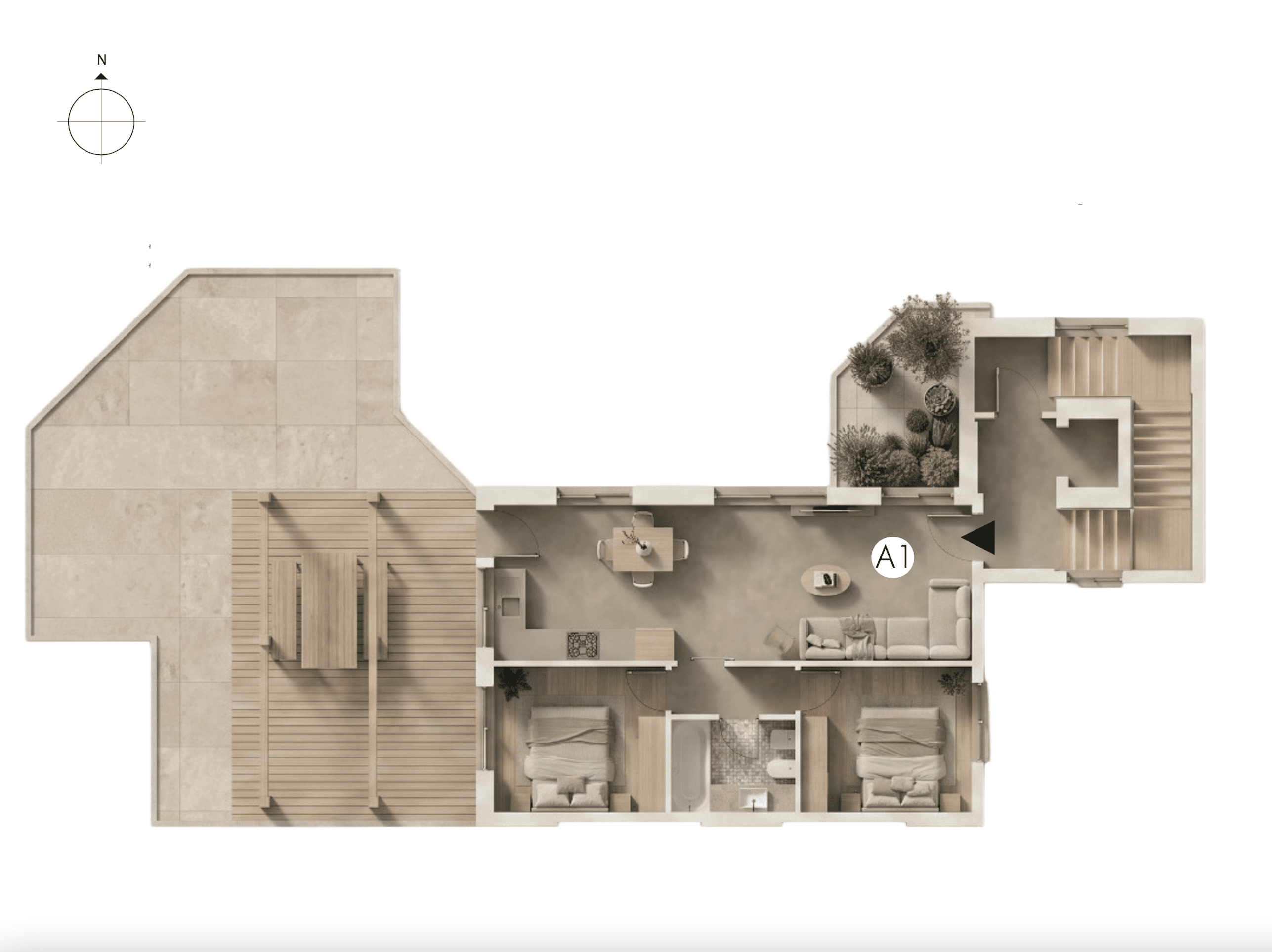 Elegant and stylish maisonette, Artemida 7
