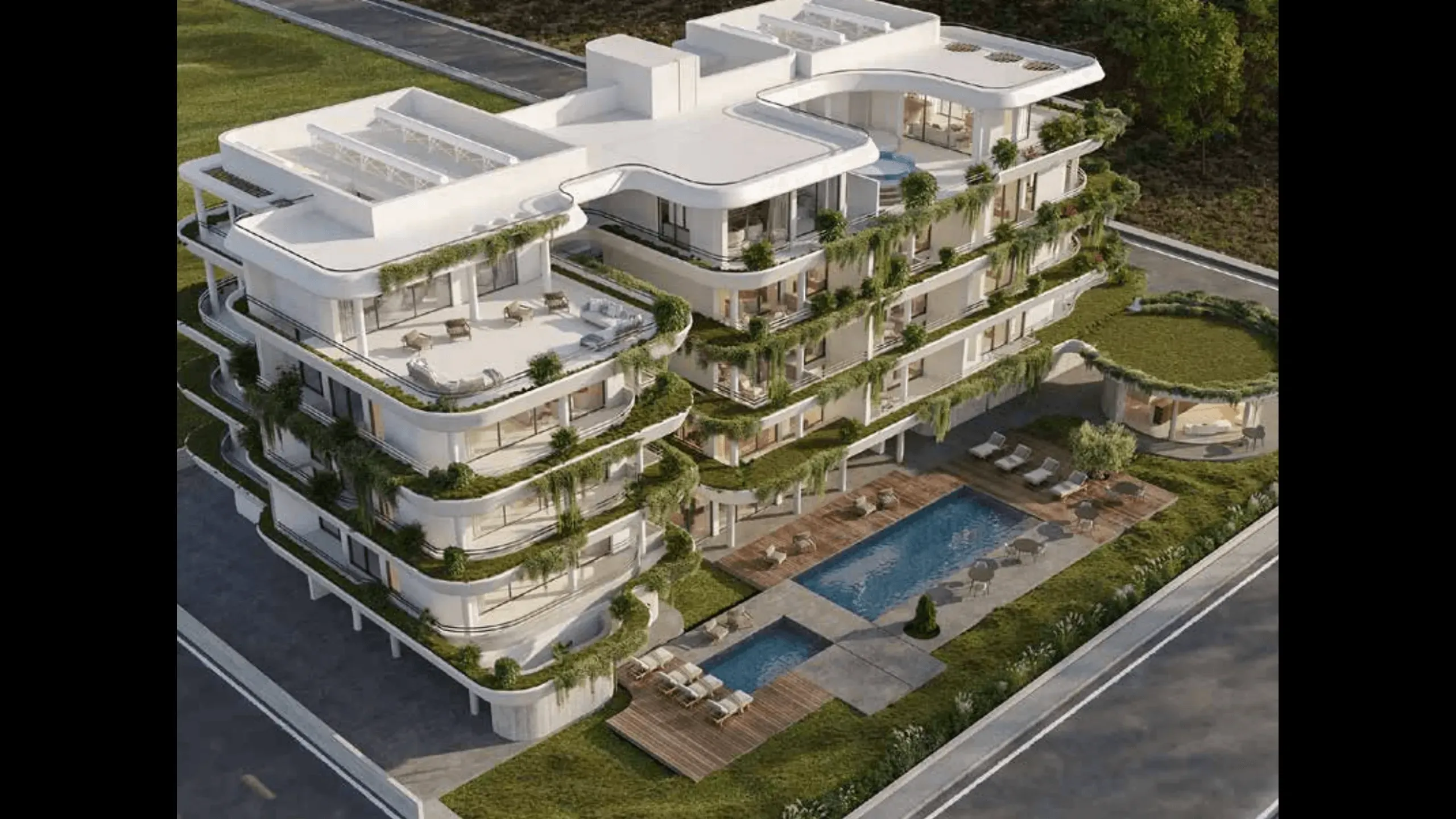 Apartments in a residential project with a swimming pool 1